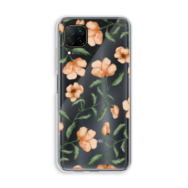 Peachy flowers: Huawei P40 Lite Transparant Hoesje