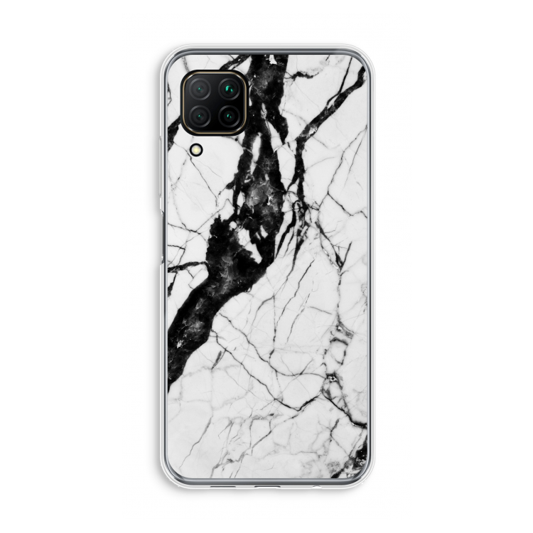 Witte marmer 2: Huawei P40 Lite Transparant Hoesje