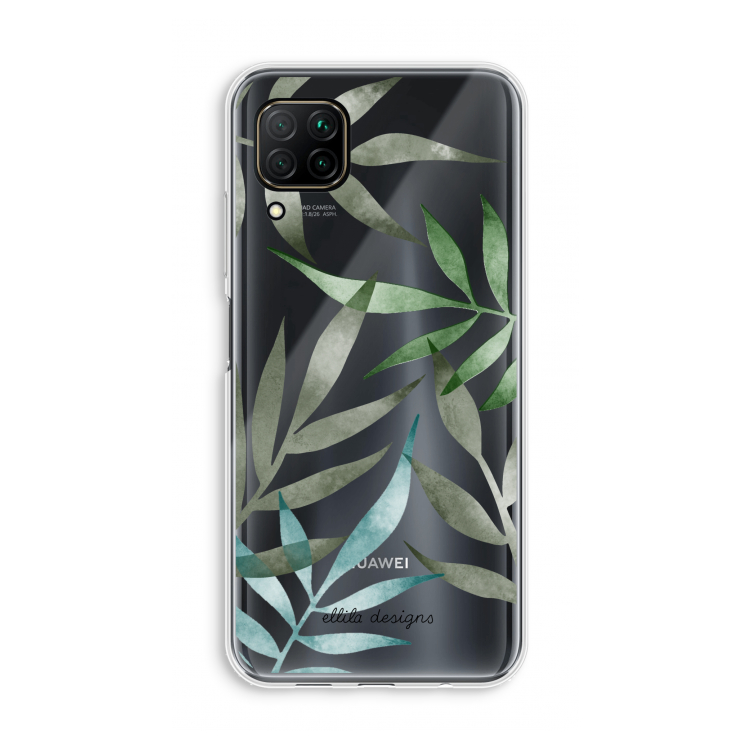 Tropical watercolor leaves: Huawei P40 Lite Transparant Hoesje