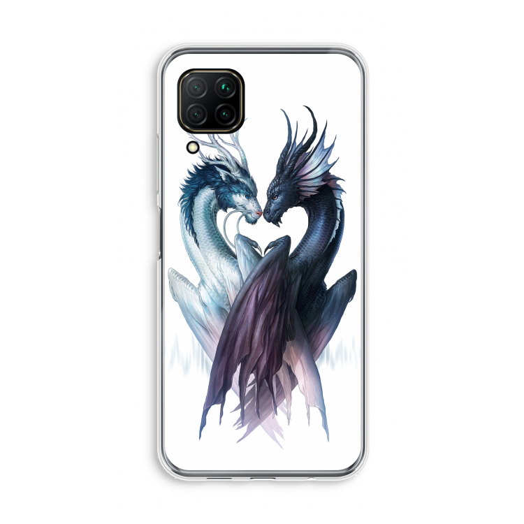Yin Yang Dragons: Huawei P40 Lite Transparant Hoesje