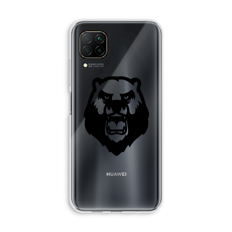 Angry Bear (black): Huawei P40 Lite Transparant Hoesje