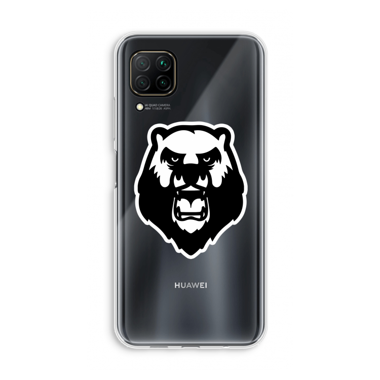 Angry Bear (white): Huawei P40 Lite Transparant Hoesje