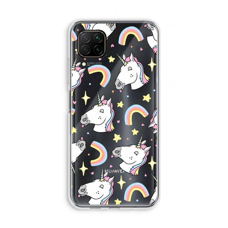 Rainbow Unicorn: Huawei P40 Lite Transparant Hoesje