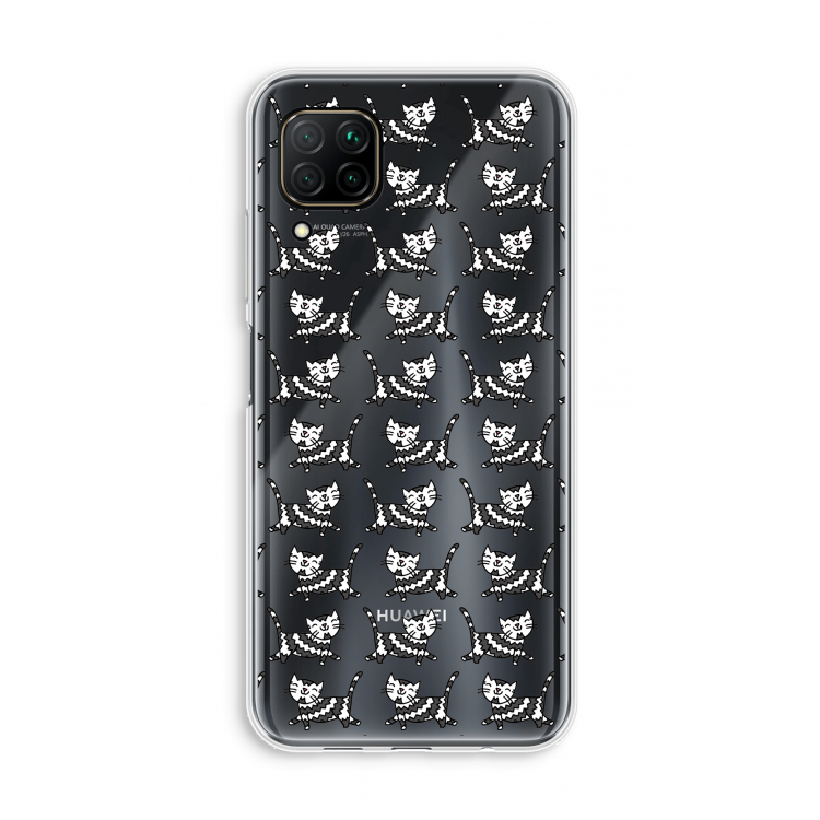 Zwarte poes: Huawei P40 Lite Transparant Hoesje