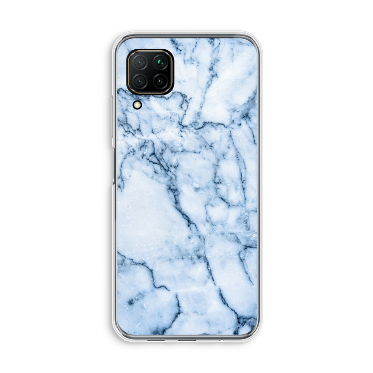 Blauw marmer: Huawei P40 Lite Transparant Hoesje