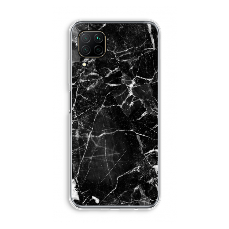 Zwart Marmer 2: Huawei P40 Lite Transparant Hoesje