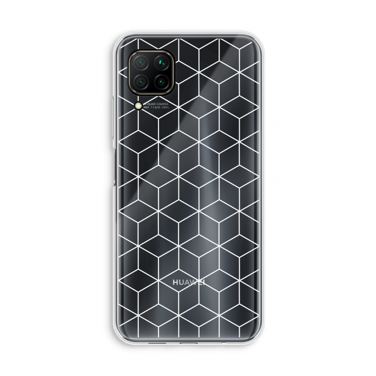 Zwart-witte kubussen: Huawei P40 Lite Transparant Hoesje