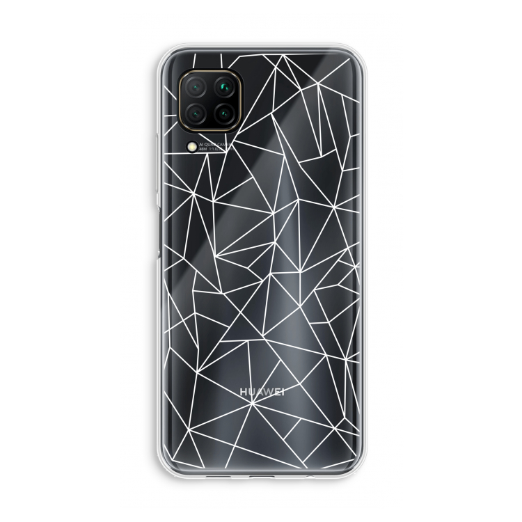 Geometrische lijnen wit: Huawei P40 Lite Transparant Hoesje