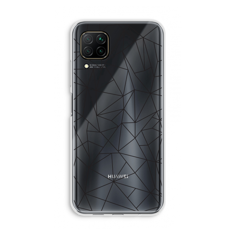 Geometrische lijnen zwart: Huawei P40 Lite Transparant Hoesje