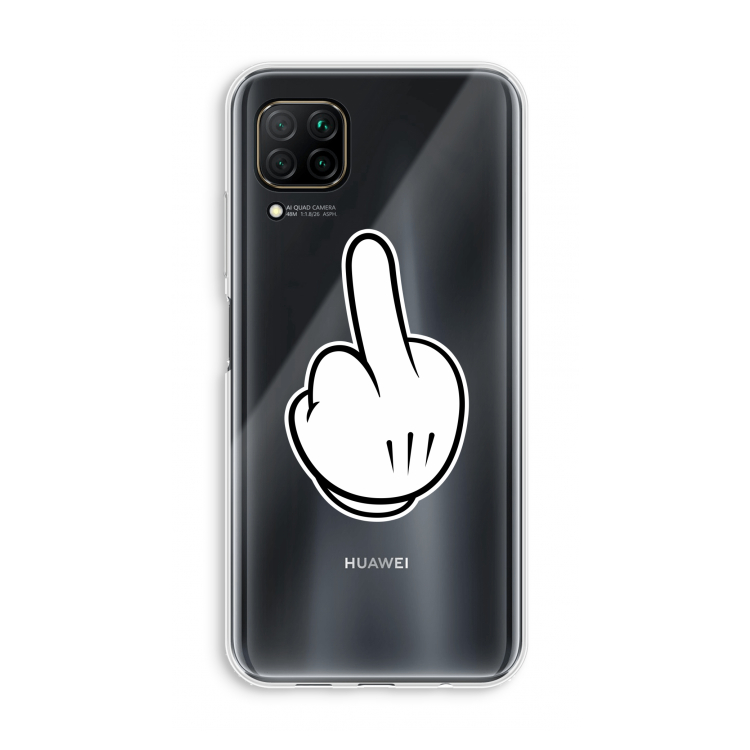 Middle finger black: Huawei P40 Lite Transparant Hoesje