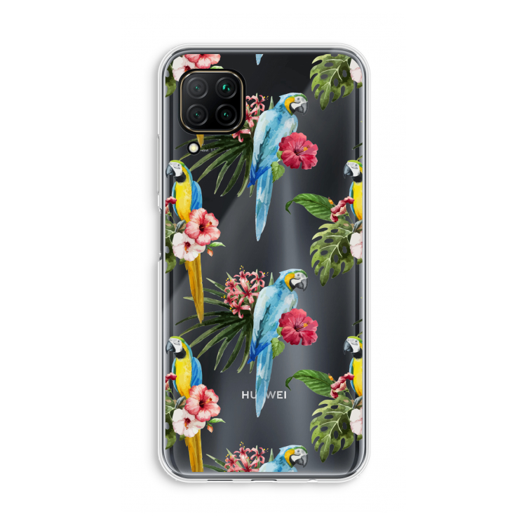 Kleurrijke papegaaien: Huawei P40 Lite Transparant Hoesje