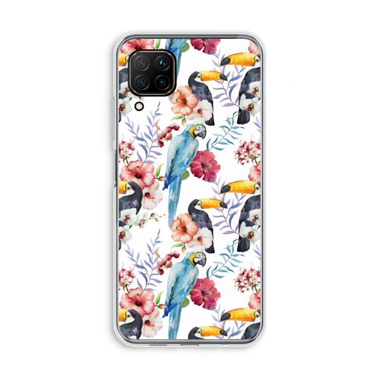 Bloemen tukan: Huawei P40 Lite Transparant Hoesje