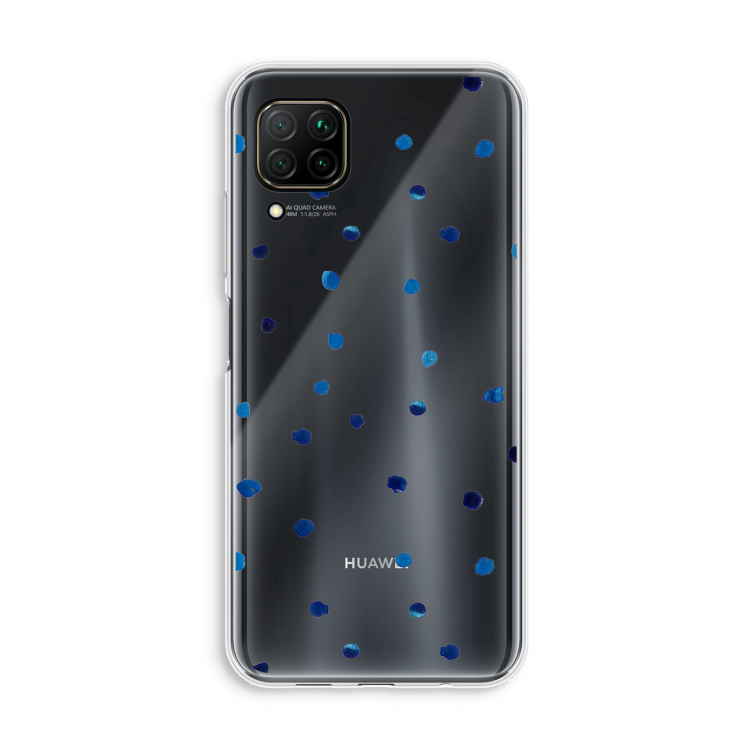 Blauwe stippen: Huawei P40 Lite Transparant Hoesje