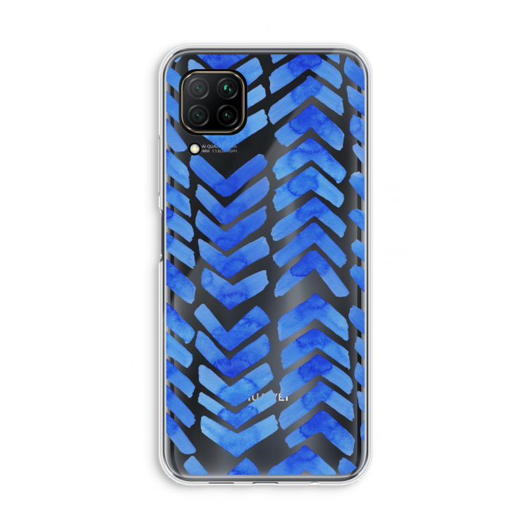 Blauwe pijlen: Huawei P40 Lite Transparant Hoesje