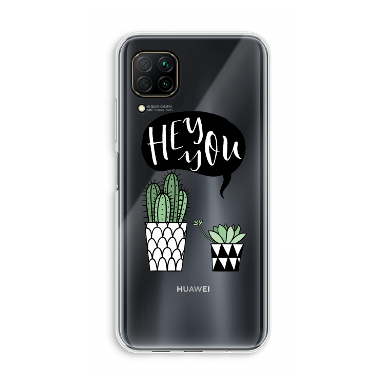 Hey you cactus: Huawei P40 Lite Transparant Hoesje