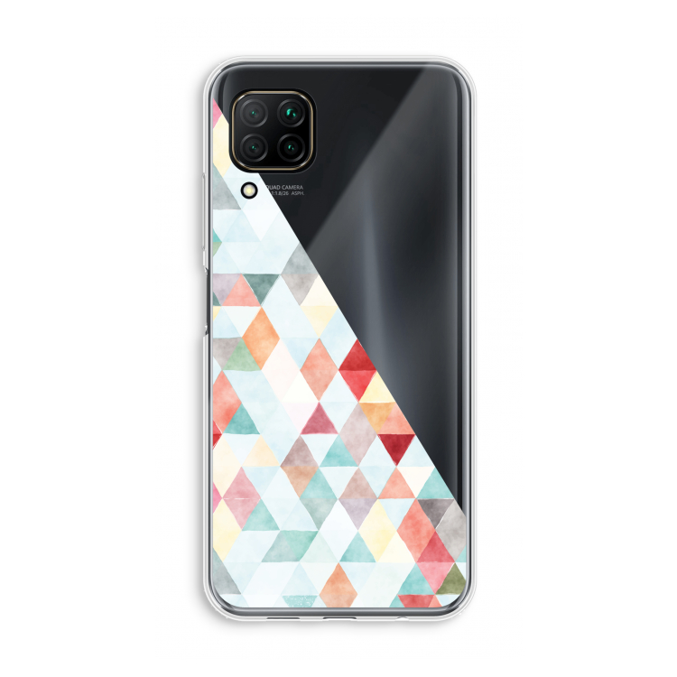 Gekleurde driehoekjes pastel: Huawei P40 Lite Transparant Hoesje