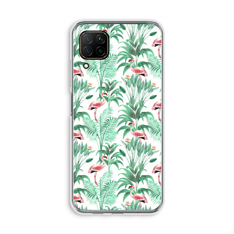 Flamingo bladeren: Huawei P40 Lite Transparant Hoesje