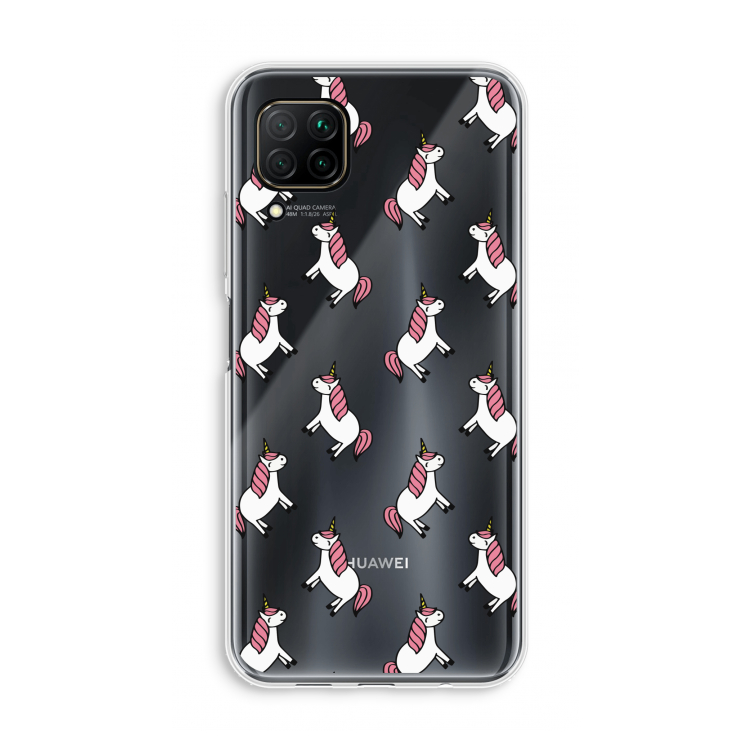 Eenhoorns overal: Huawei P40 Lite Transparant Hoesje