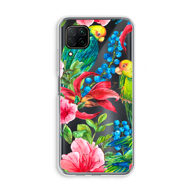 Papegaaien: Huawei P40 Lite Transparant Hoesje