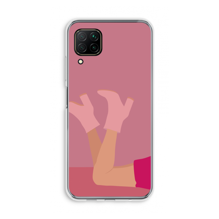 Pink boots: Huawei P40 Lite Transparant Hoesje