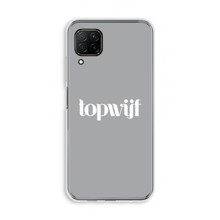 Topwijf Grijs Wit: Huawei P40 Lite Transparant Hoesje