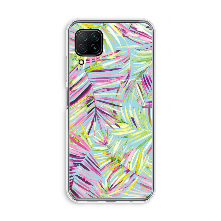 Tropical Palms Blue: Huawei P40 Lite Transparant Hoesje