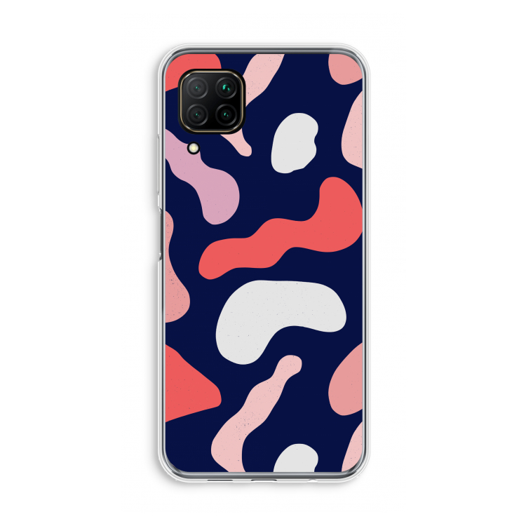 Memphis Shapes Pink: Huawei P40 Lite Transparant Hoesje