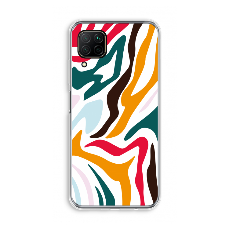 Colored Zebra: Huawei P40 Lite Transparant Hoesje