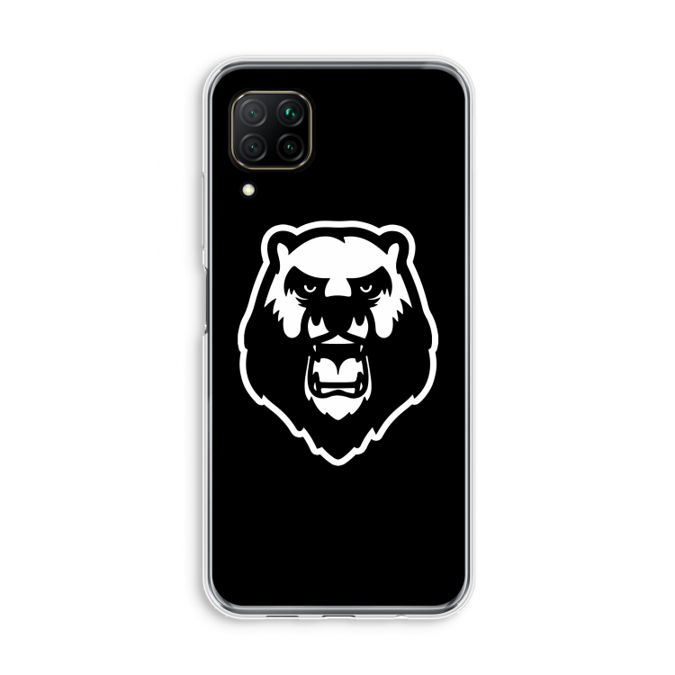 Angry Bear (black): Huawei P40 Lite Transparant Hoesje
