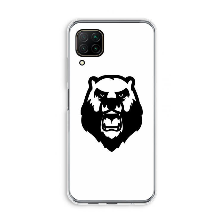Angry Bear (white): Huawei P40 Lite Transparant Hoesje