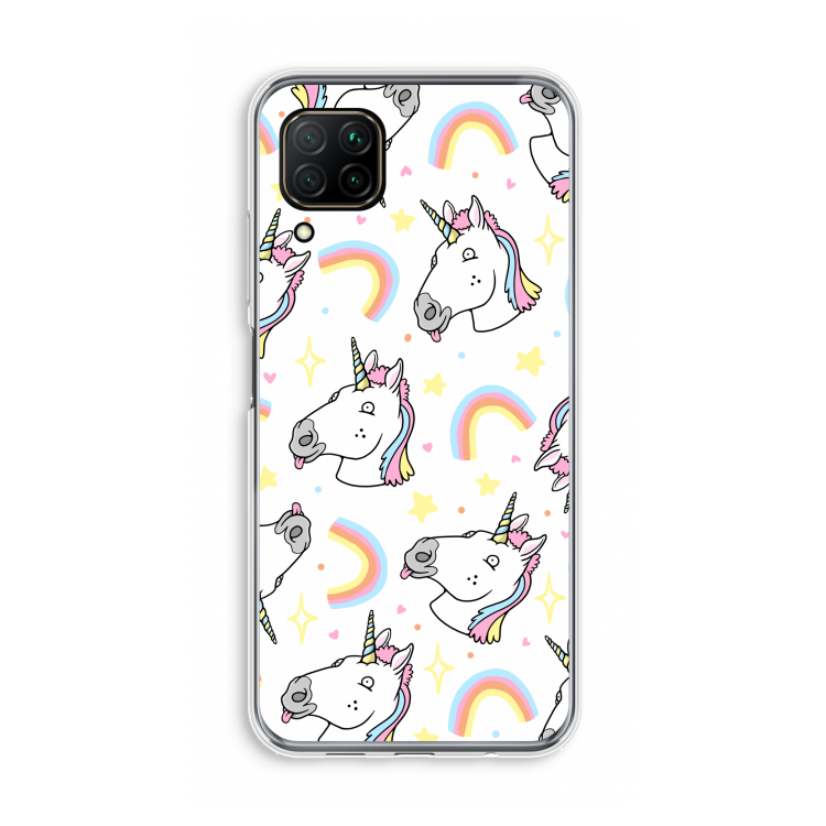 Rainbow Unicorn: Huawei P40 Lite Transparant Hoesje