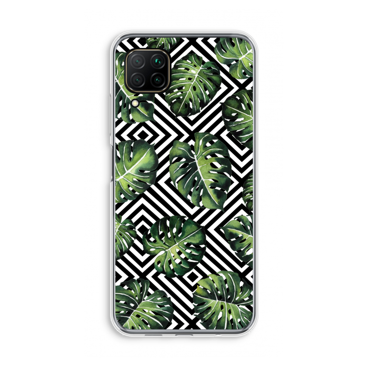 Geometrische jungle: Huawei P40 Lite Transparant Hoesje