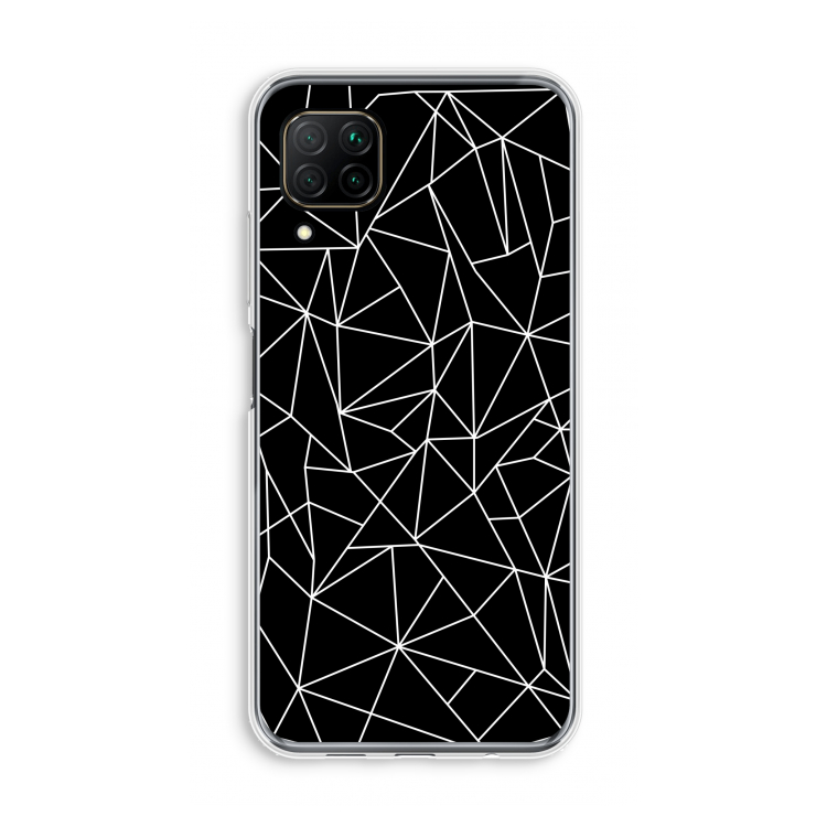 Geometrische lijnen wit: Huawei P40 Lite Transparant Hoesje