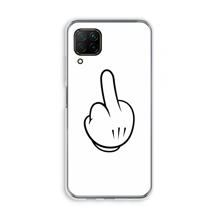 Middle finger white: Huawei P40 Lite Transparant Hoesje