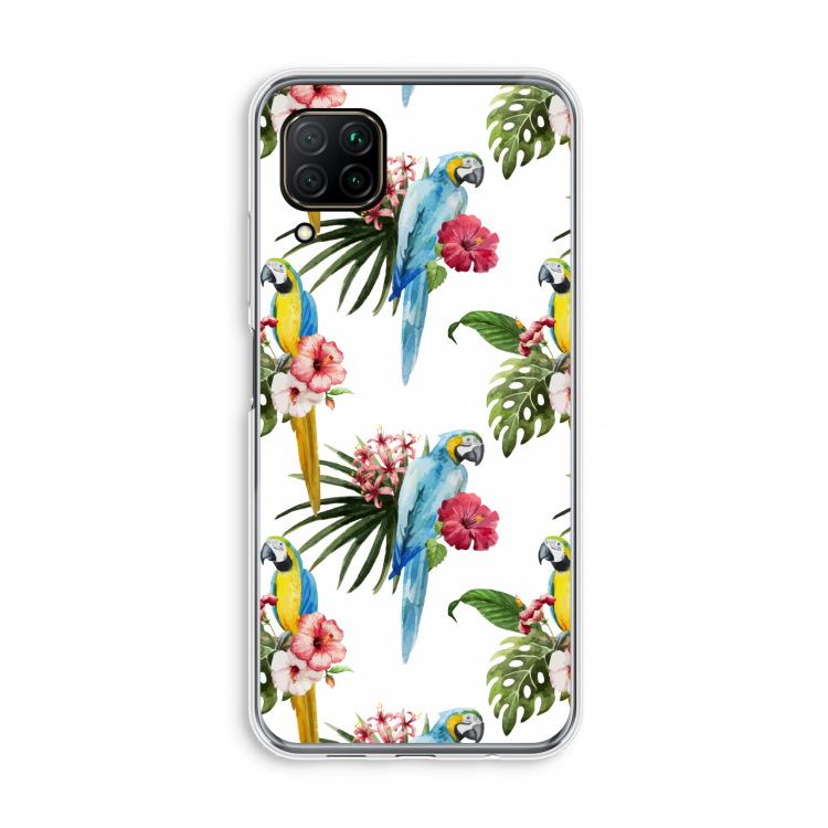 Kleurrijke papegaaien: Huawei P40 Lite Transparant Hoesje