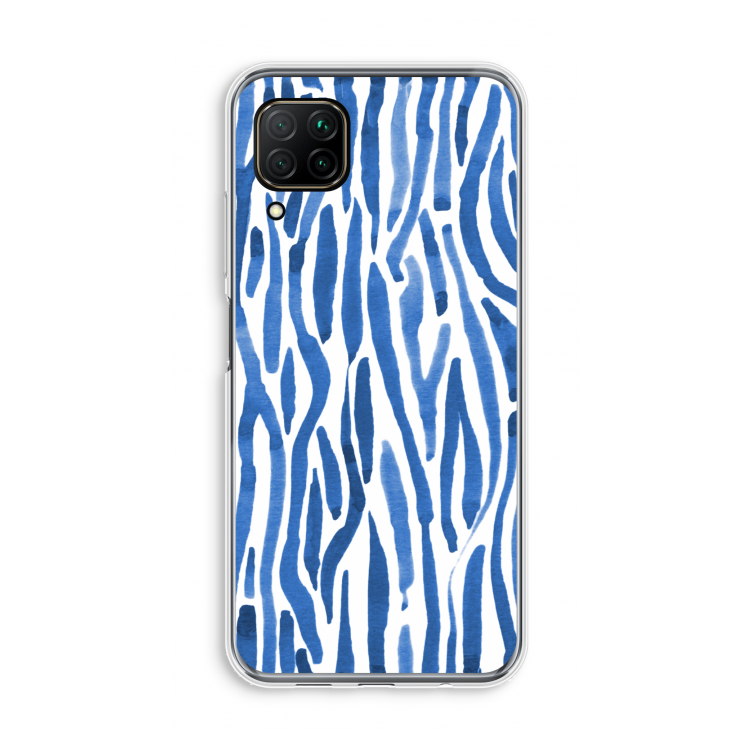 Blauwe nerven: Huawei P40 Lite Transparant Hoesje