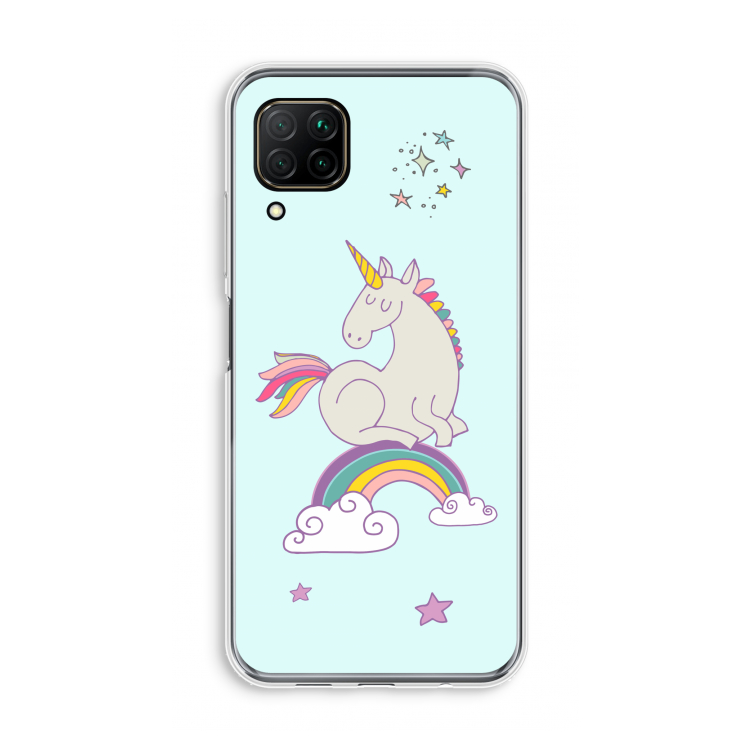 Regenboog eenhoorn: Huawei P40 Lite Transparant Hoesje