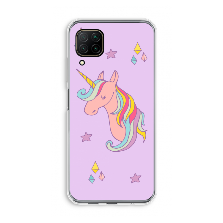 Roze eenhoorn: Huawei P40 Lite Transparant Hoesje