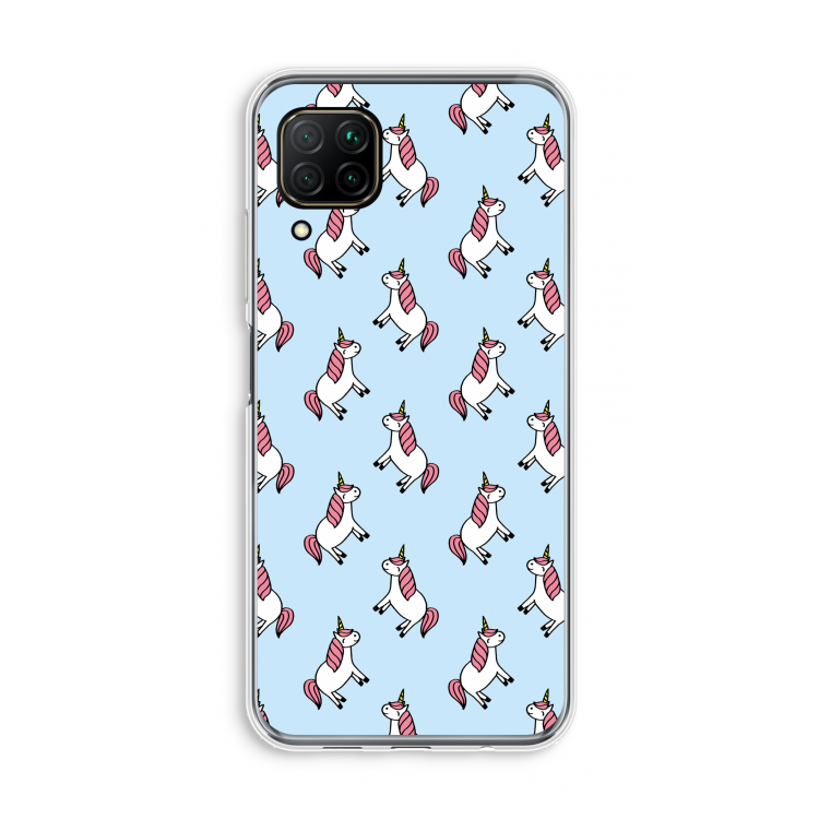 Eenhoorns overal: Huawei P40 Lite Transparant Hoesje