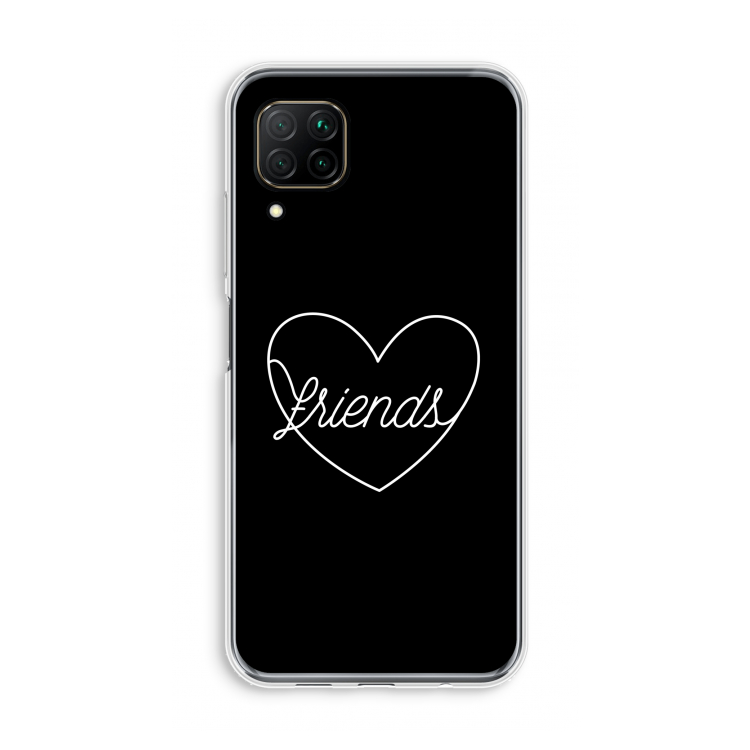 Friends heart black: Huawei P40 Lite Transparant Hoesje