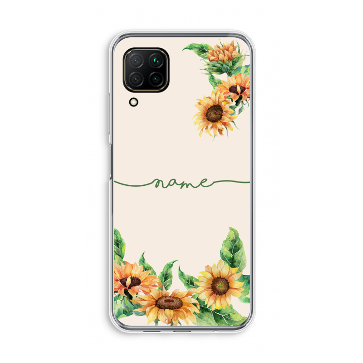 Zonnebloemen: Huawei P40 Lite Transparant Hoesje