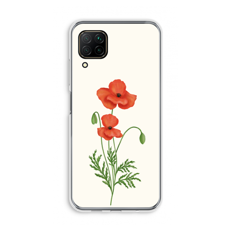 Red poppy: Huawei P40 Lite Transparant Hoesje