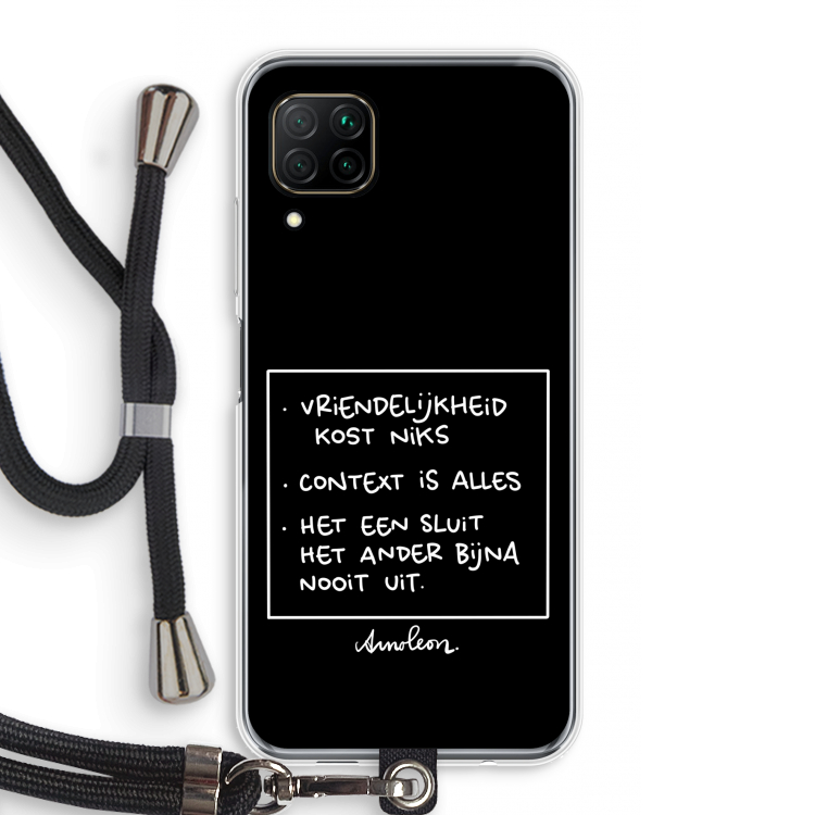 Mijn Motto's: Huawei P40 Lite Transparant Hoesje met koord