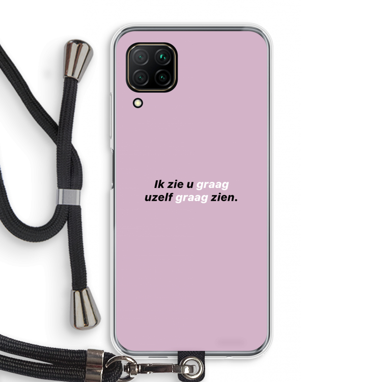 uzelf graag zien: Huawei P40 Lite Transparant Hoesje met koord