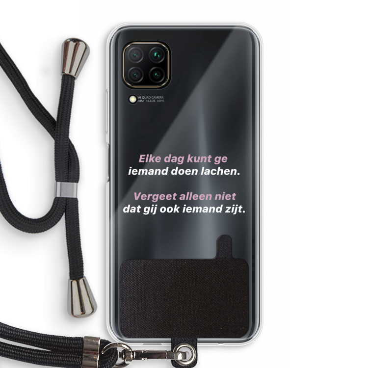 gij zijt ook iemand: Huawei P40 Lite Transparant Hoesje met koord