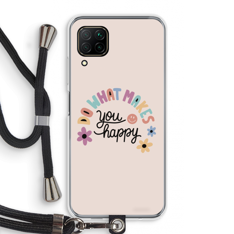 Happy days: Huawei P40 Lite Transparant Hoesje met koord