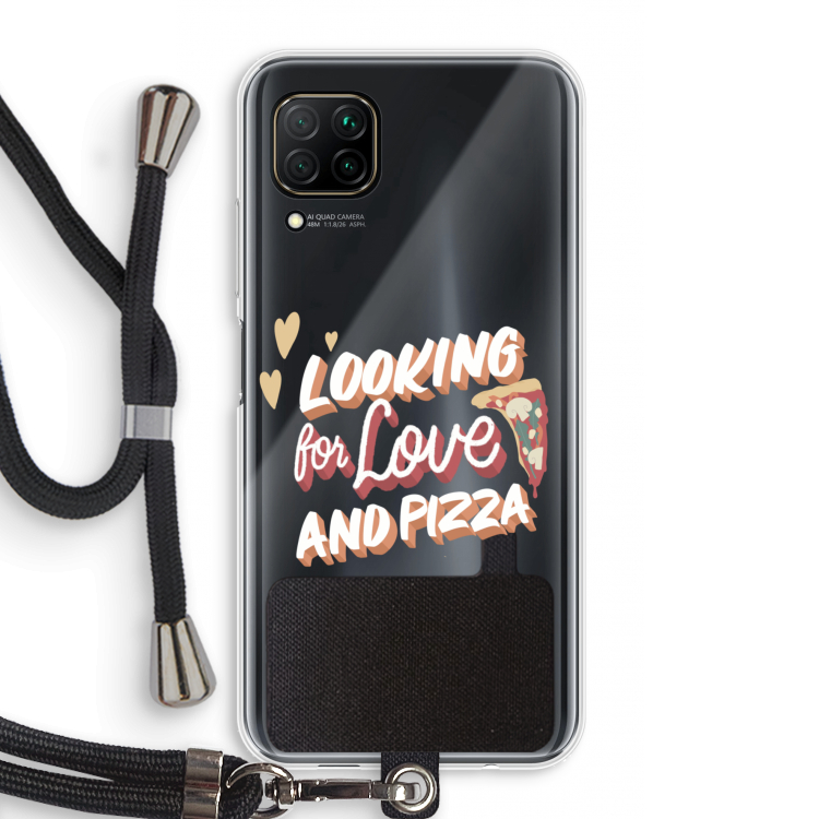 Pizza is the answer: Huawei P40 Lite Transparant Hoesje met koord