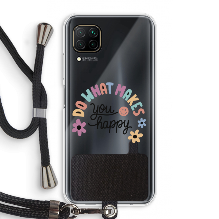 Happy days: Huawei P40 Lite Transparant Hoesje met koord