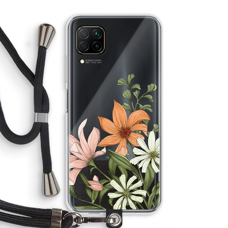 Floral bouquet: Huawei P40 Lite Transparant Hoesje met koord