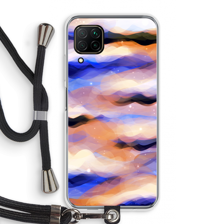 Donkere Wolken: Huawei P40 Lite Transparant Hoesje met koord